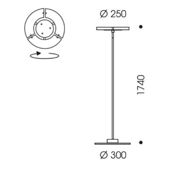 OLIGO Trinity stojaca LED, 3 pohyblivé segmenty