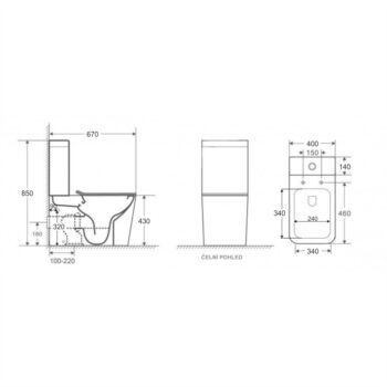 OLSEN SPA - Kombi WC orloja RIMLESS sa SLIM sedadlom Soft-close OLKLT2093A