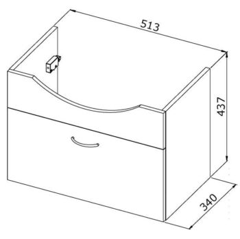 OLSEN SPA - Skrinka s keramickým umývadlom vekami 55/65/80 - Nábytok Viky - 64 × 46 × 16,5 cm OLNVIKI365 + OLKE70652