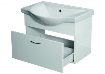 OLSEN SPA - Skrinka s keramickým umývadlom vekami 55/65/80 - Nábytok Viky - 64 × 46 × 16,5 cm OLNVIKI365 + OLKE70652