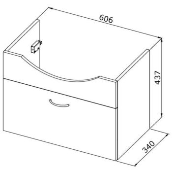 OLSEN SPA - Skrinka s keramickým umývadlom vekami 55/65/80 - Nábytok Viky - 64 × 46 × 16,5 cm OLNVIKI365 + OLKE70652