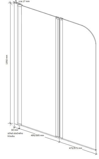 OLSEN SPA - Vaňová zástena ALVOR - Farba rámu zásteny - Hliník chróm, Rozmer A - 120 cm, Smer zatváranie - Univerzálny Ľavé / Pravé, Výplň - Číre bezpečnostné sklo - 5 mm BCALVO12CC