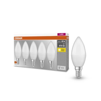 OSRAM Base Classic B LED sviečka E14 4,9W 5ks