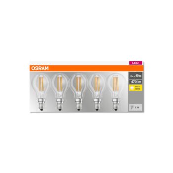 OSRAM LED E14 P40 4W filamentová 827 470lm 5ks