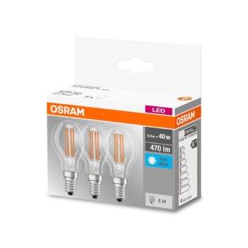 OSRAM LED E14 P40 4W filamentová 840 470lm 3ks