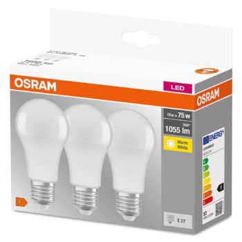 OSRAM LED E27 Base CL A 10W 2 700K matná 3 kusy