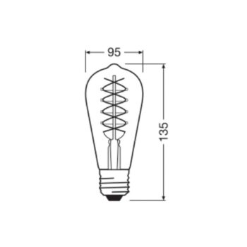 OSRAM LED Vintage 1906 Edison, zlatá, E27, 7 W, 2 200 K, tl.