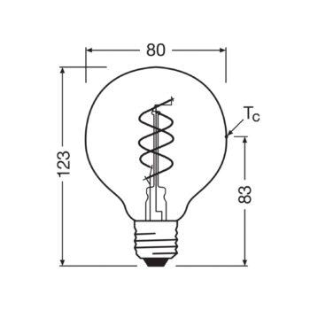 OSRAM LED Vintage G80 E27 4,6W 927 špirálové vlákno číre tmavé