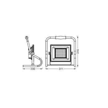 OSRAM LED akumulátorová pracovná lampa, 30 W, oranžová, IP44, 4 000 K