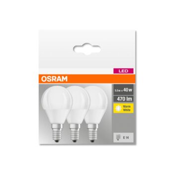 OSRAM LED kvapka E14 P40 4,9W 2 700K 470lm 3ks