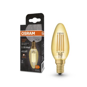 OSRAM LED lampa na sviečku Vintage 1906, E14 Žiarovka 4W 824 zlatá