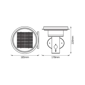 OSRAM LED nástenné svetlo ENDURA STYLE SOLAR DOUBLE CIRCLE čierna