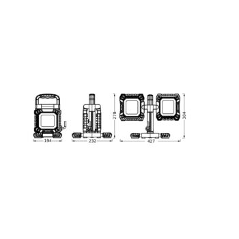 OSRAM LED pracovné svietidlo VALUE FLEX, čierne, IP65, 2 x 30 W