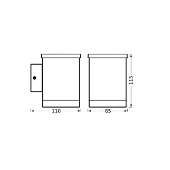 OSRAM LED solárne vonkajšie nástenné svietidlo ENDURA STYLE QUADRO, grafitové