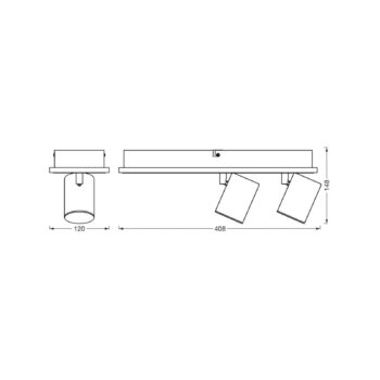 OSRAM LED stropné bodové svetlá MARS CLICK-SELECT, 2 bodové svetlá, čierny
