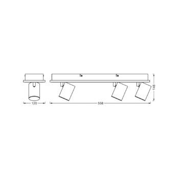 OSRAM LED stropné bodové svetlá MARS CLICK-SELECT, 3 bodové svetlá, čierny