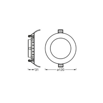 OSRAM LED stropné svietidlo SLIM, Ø 12 cm, 6 500 K, biele