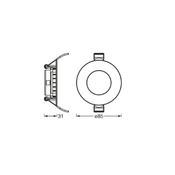 OSRAM LED stropné svietidlo SLIM, Ø 9 cm, 3 000 K, biele