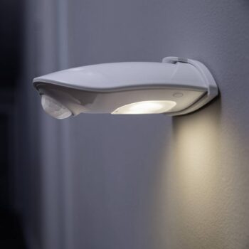 OSRAM LED vonkajšie nástenné svietidlo DOORLED DOWN strieborná senzor batéria