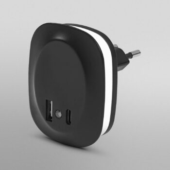 OSRAM LED zásuvkové nocne svetlo LUNETTA EDGE, čierne senzor