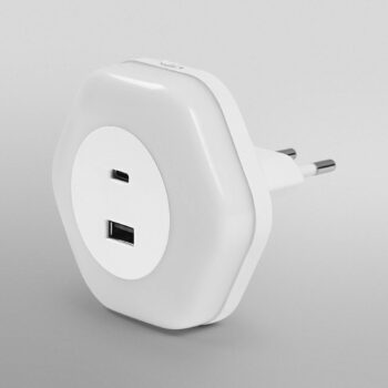 OSRAM LED zásuvkové nocne svetlo LUNETTA HEXAGON, senzor, USB