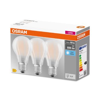 OSRAM LED žiarovka E27 Base CL A 7W 4000K matná 3k