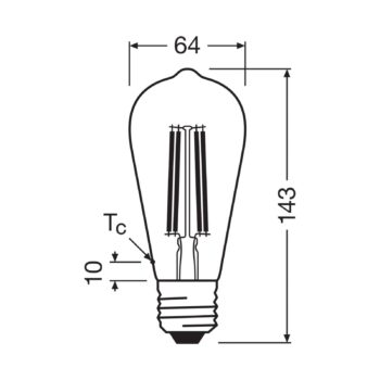 OSRAM LED žiarovka Edison E27 3,8W Filament 2 700K