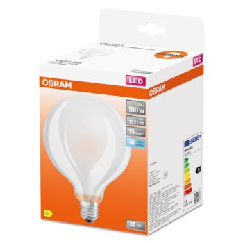 OSRAM LED žiarovka globe E27 G95 11W 4 000 K matná