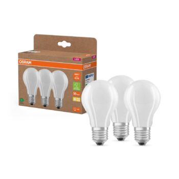 OSRAM LED žiarovka matná E27 3,8W 827 EEK A 3-pack