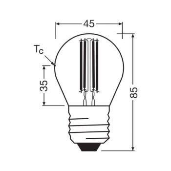OSRAM LED žiarovka s kvapkovým vláknom E27 2,2W 2700K 470lm