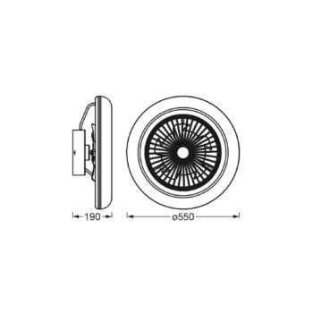 OSRAM SMART+ WiFi LED stropný ventilátor ROUND biely tichý 55 cm