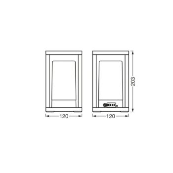 OSRAM SMART+ WiFi stolová LED lampa na batérie FRAME, tmavošedá IP44