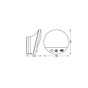 OSRAM SMART+ WiFi vonkajšie nástenné svietidlo ROUND, kamera, senzor, sivá
