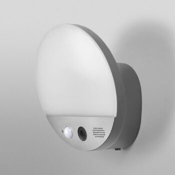 OSRAM SMART+ WiFi vonkajšie nástenné svietidlo ROUND, kamera, senzor, sivá