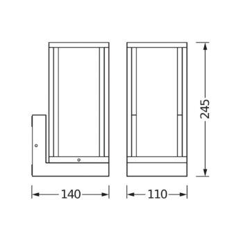 OSRAM Vonkajšie nástenné svietidlo ENDURA CLASSIC FRAME, tmavošedé IP44