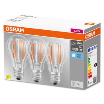OSRAM filament LED žiar. E27 Base 7,5W 4000K 3ks