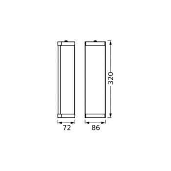 OSRAM nástenné svetlo BATHROOM, chróm, dĺžka 32 cm, kov/sklo, IP44