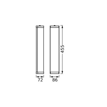 OSRAM nástenné svetlo BATHROOM čierna 32 cm dlhá kov/sklo IP44