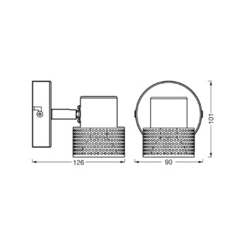 OSRAM nástenný reflektor CORK, biely, 1 bodové svetlá, GU10-LED, 927,