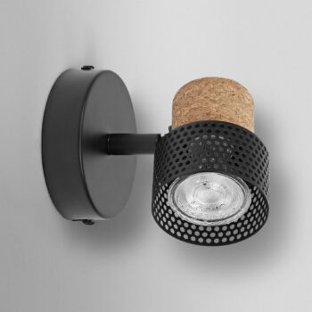 OSRAM nástenný reflektor CORK, čierny, 1 bodové svetlá, GU10-LED 927