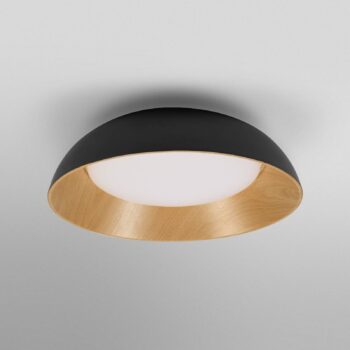 OSRAM stropné LED svetlo ORBIS ALVA, čierne/drevený dekor, Ø 51 cm