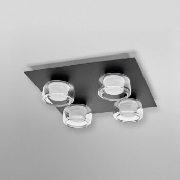 OSRAM stropné LED svetlo ORBIS FLAME, čierne, 4-pl., CCT IP44