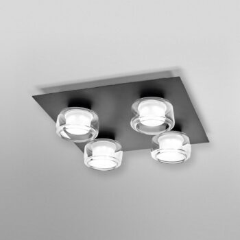 OSRAM stropné LED svetlo ORBIS FLAME, čierne, 4-pl., CCT IP44