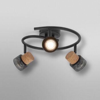 OSRAM stropné bodové svetlá CORK SPIRAL čierny 3-bodové svetlá GU10-LED 927