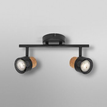 OSRAM stropné bodové svetlá CORK, čierny, 2 bodové svetlá GU10-LED 927
