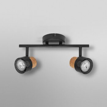 OSRAM stropné bodové svetlá CORK, čierny, 2 bodové svetlá GU10-LED 927