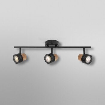 OSRAM stropné bodové svetlá CORK, čierny, 3 bodové svetlá GU10-LED 927