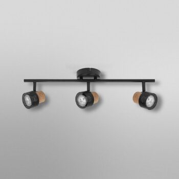 OSRAM stropné bodové svetlá CORK, čierny, 3 bodové svetlá GU10-LED 927