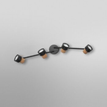 OSRAM stropné bodové svetlá CORK, čierny, 4 bodové svetlá GU10-LED 927