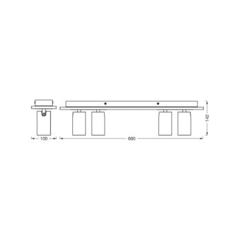 OSRAM stropné bodové svetlá MERCURY, biely, 4 bodové svetlá GU10-LED 927